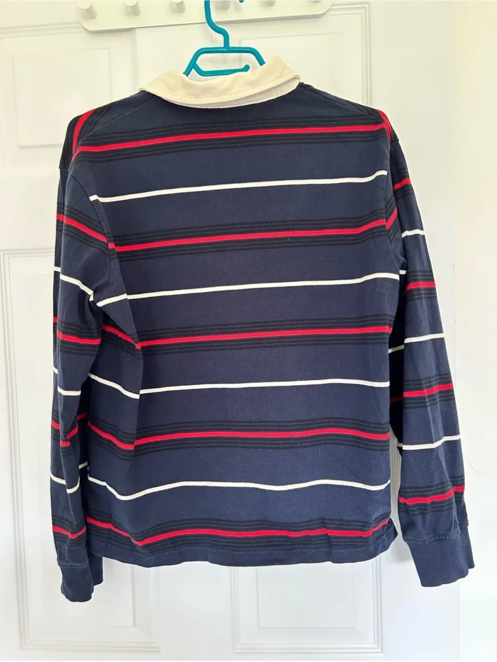 H&M Navy Stripe Rugby Shirt with Red and White Stripes - Picture 3 of 5